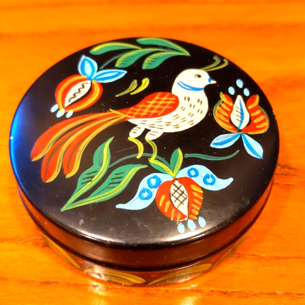 Folk art signed Tin, hand painted, artisan mixed media